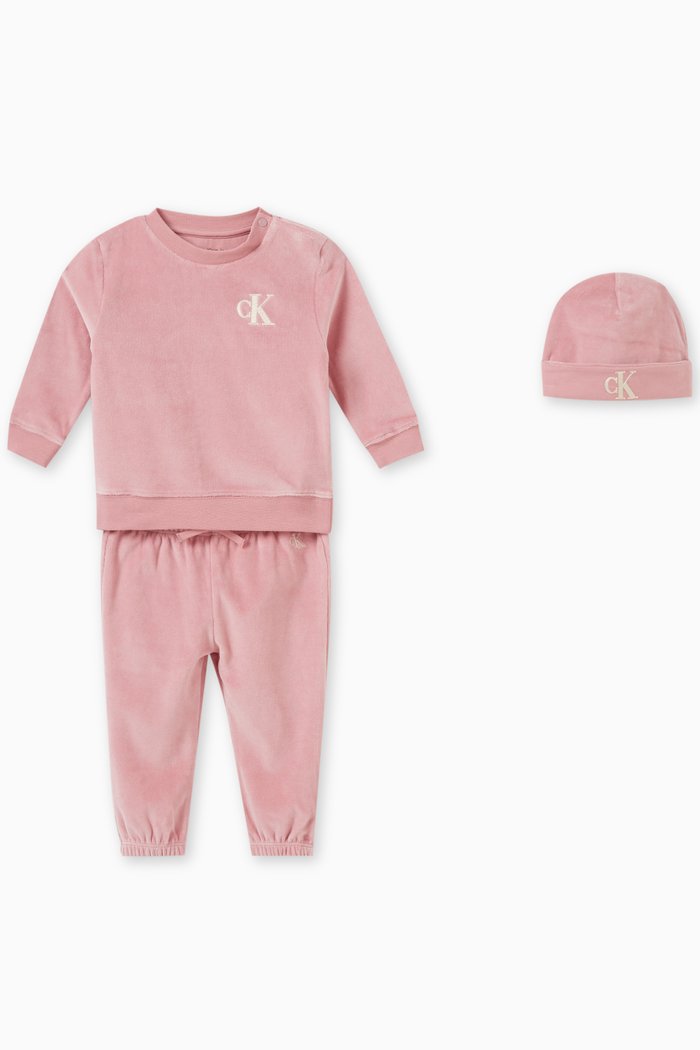 

Logo 3-piece Set in Velvet, Pink