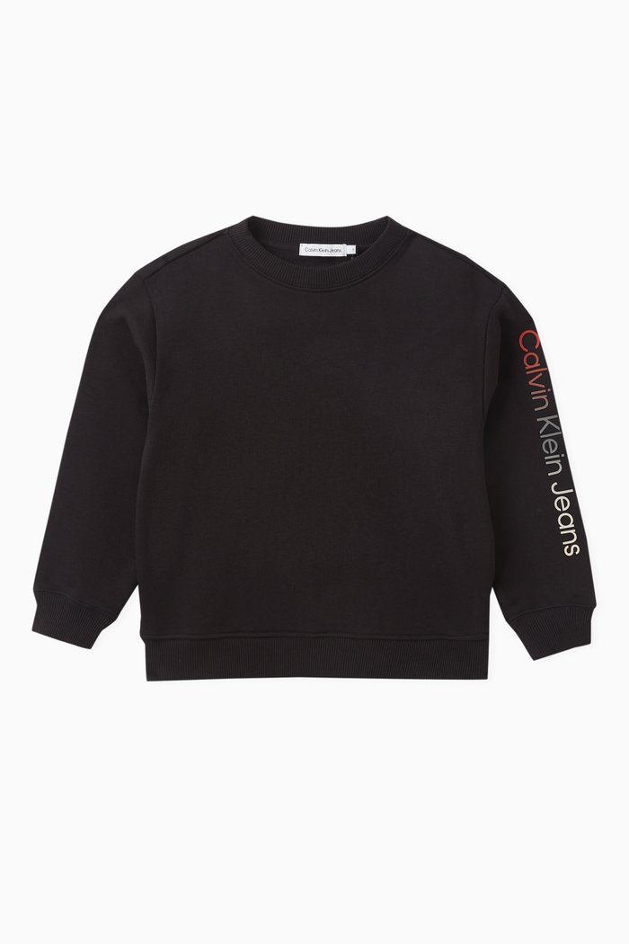 Gradient Logo-print Sweatshirt in Cotton, Black