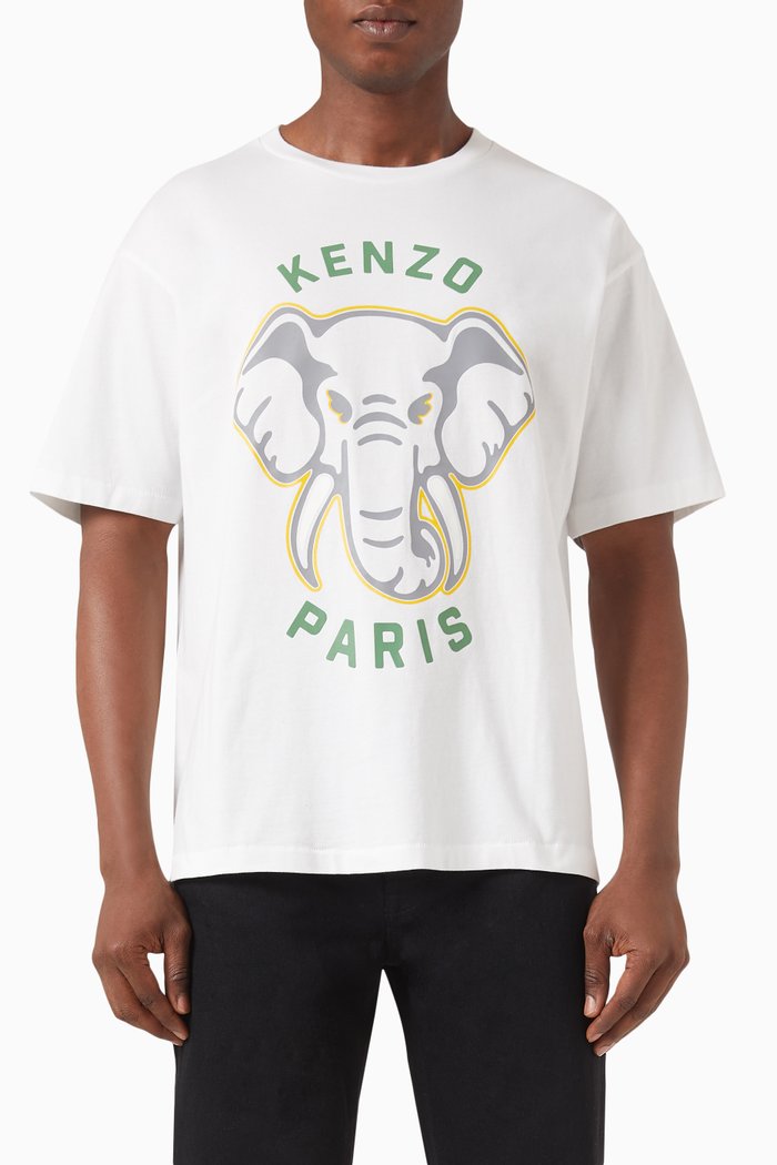 

Elephant Varsity T-Shirt in Cotton, Neutral