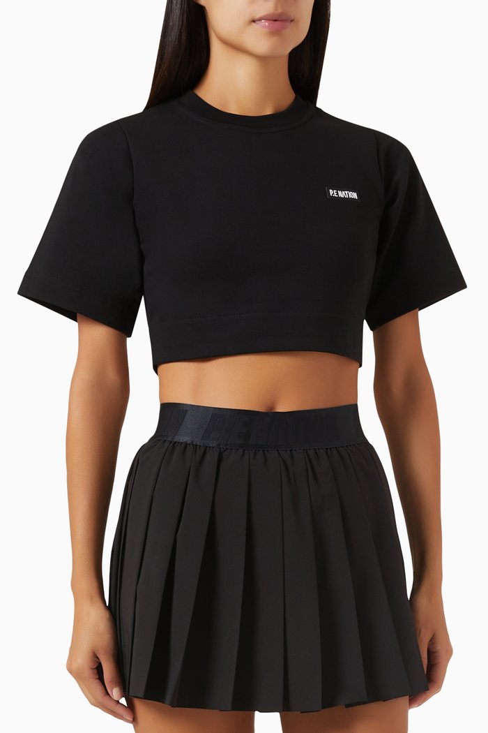 

Volley Cropped T-shirt in Jersey, Black