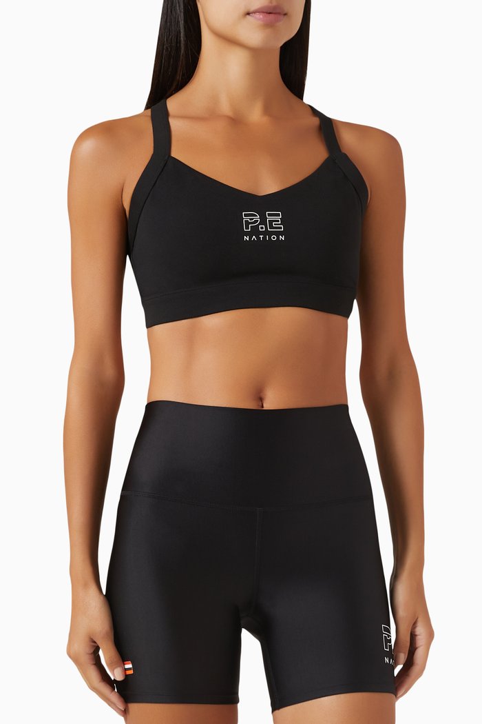 

Recharge Sports Bra in Recycled-polyester, Black