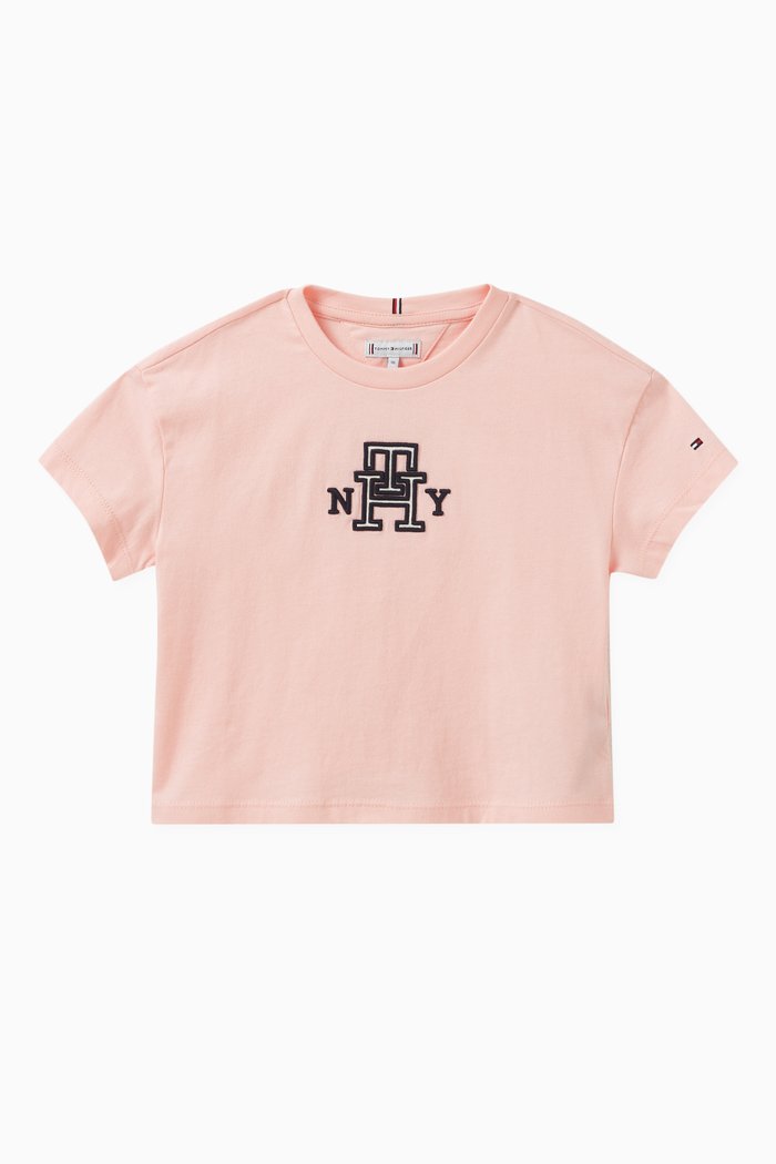 

Logo-embroidered T-shirt in Cotton, Pink
