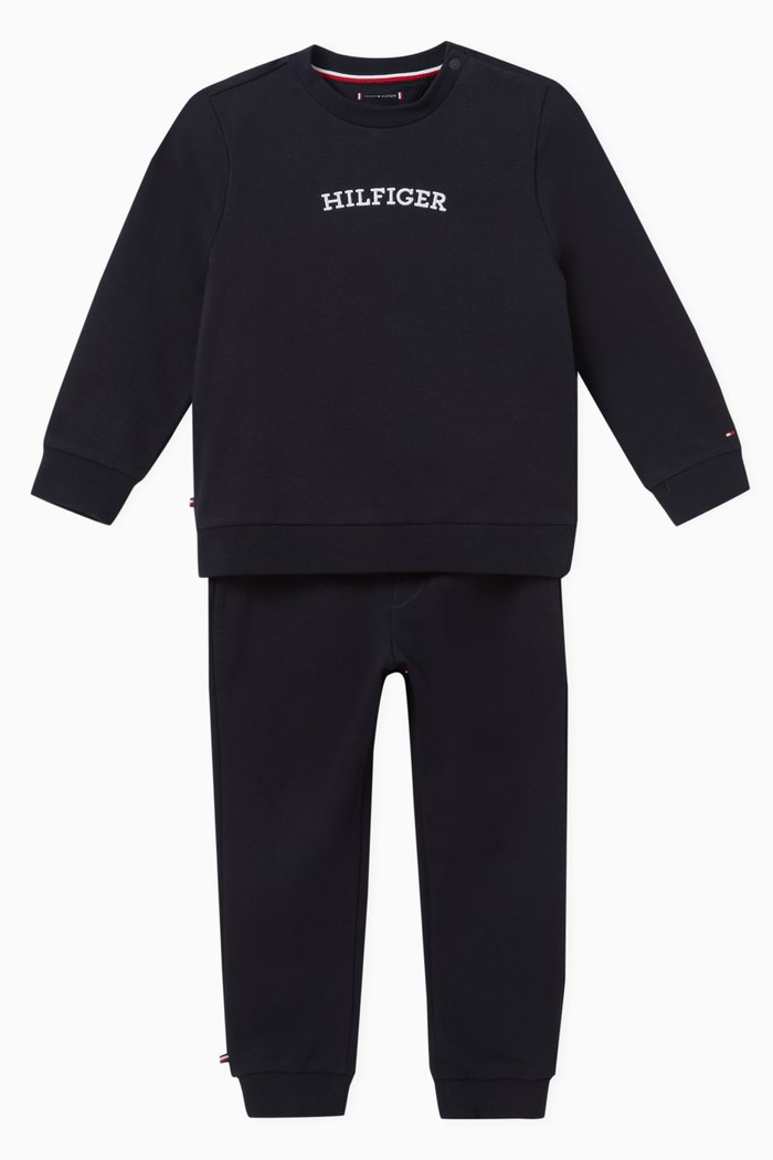 

Logo-embroidered Tracksuit in Cotton, Blue