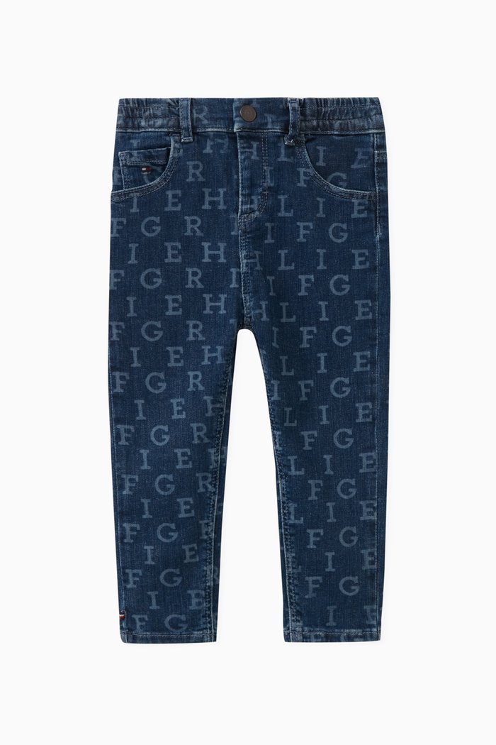 

Logo-print Jeans in Cotton, Blue