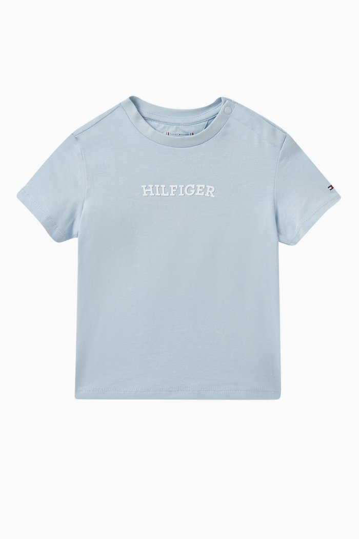 Logo-detail T-shirt in Cotton, Blue