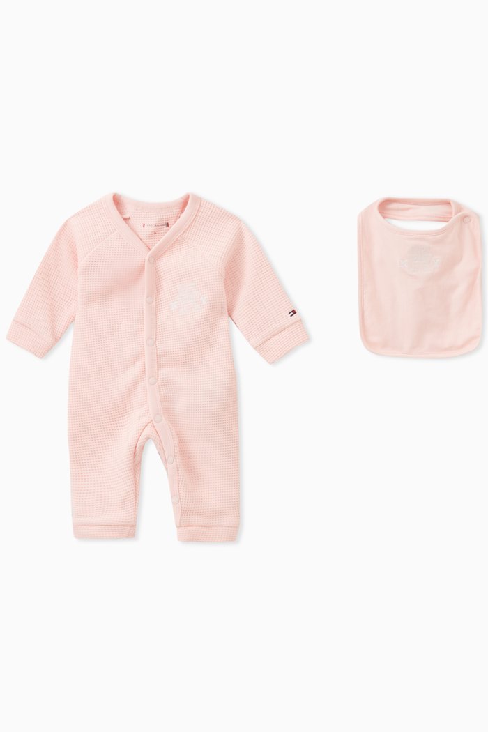 

Logo-detail Romper Set in Cotton, Pink