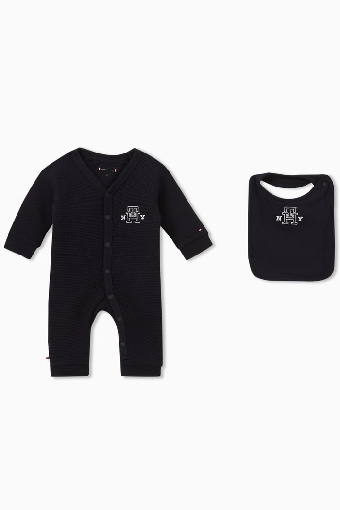 

Logo-detail Romper Set in Cotton, Blue