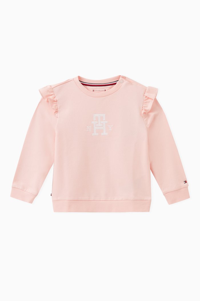 Logo-embroidered Sweatshirt in Cotton, Pink