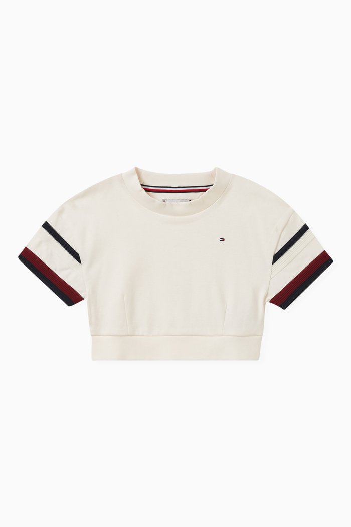 

Global Stripe Crop Top in Cotton, Neutral