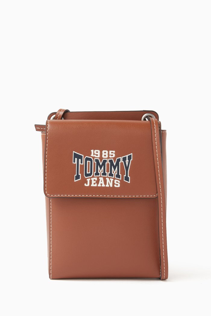 

Vintage Logo Crossover Bag in Leather, Brown