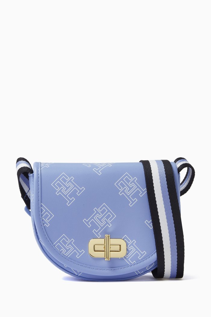 

TH Monogram Turn Lock Crossover Bag, Blue