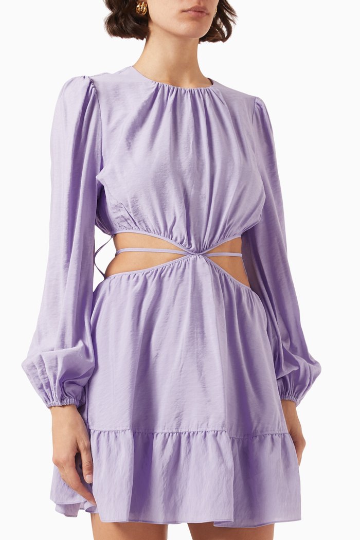Issy Mini Dress in Rayon Blend, Purple