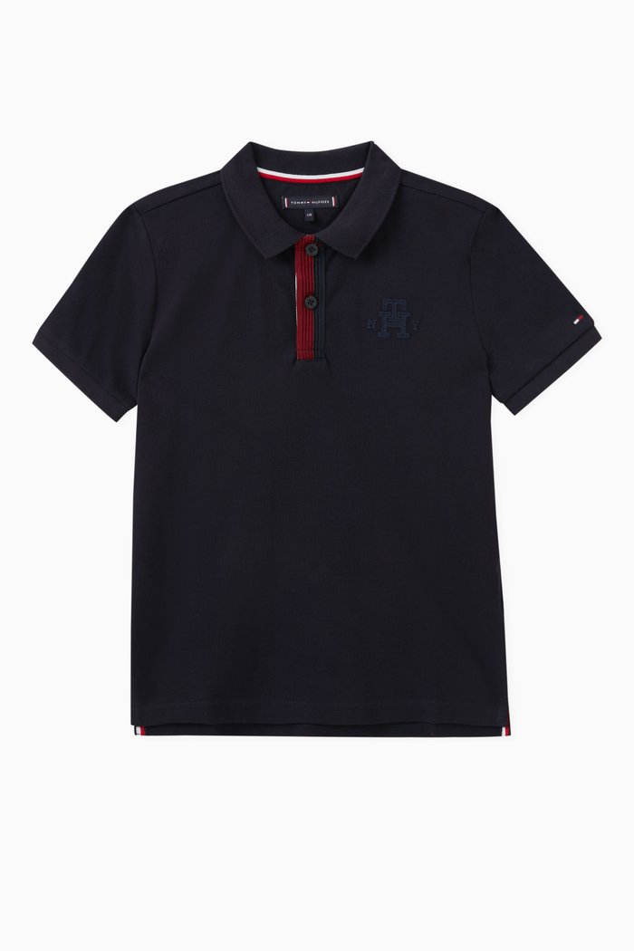 

Logo-embroidered Polo Shirt in Cotton, Blue