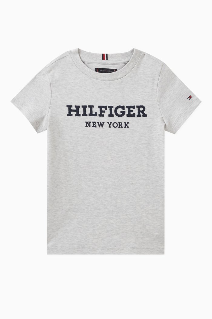 

Logo-embroidered T-shirt in Cotton, Grey