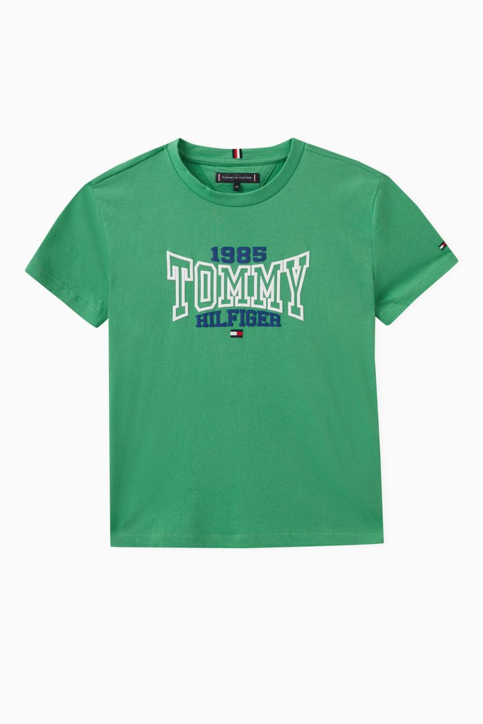 Logo-print T-shirt in Cotton, Green