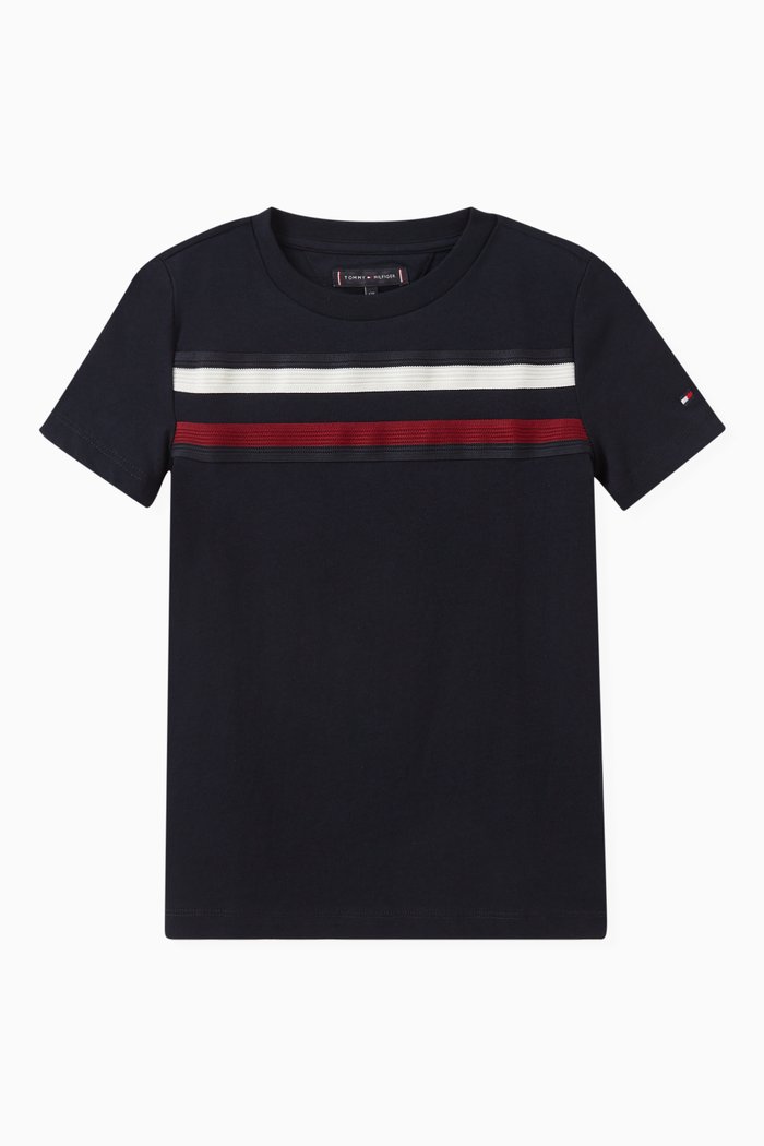 

Global Stripe T-shirt in Cotton, Blue