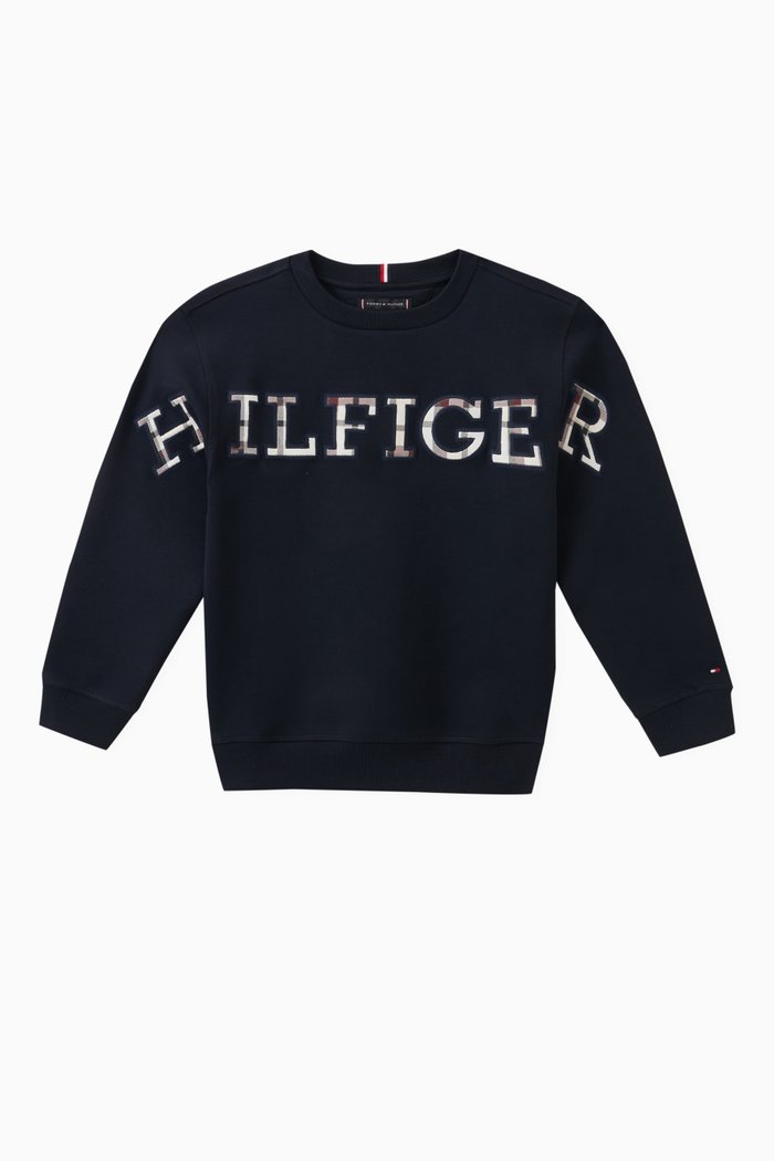 Logo-embroidered Sweatshirt in Cotton, Blue