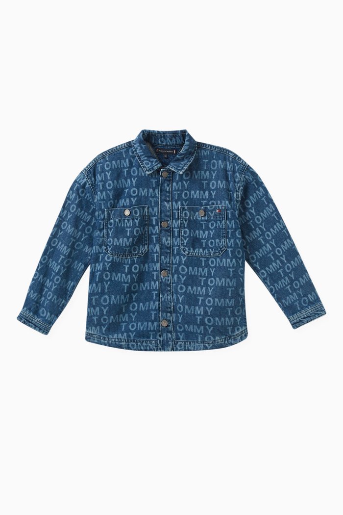 

Logo-motif Shirt in Cotton, Blue