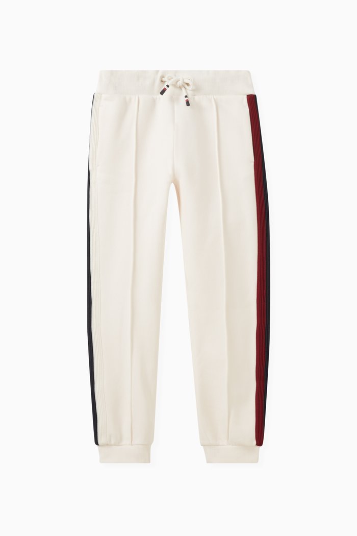 

Global Stripe Joggers in Cotton Blend Fleece, Neutral