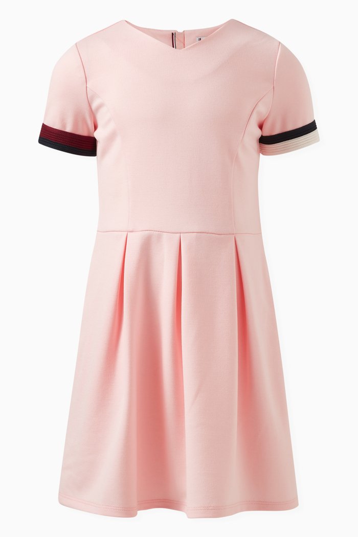 

Global Stripe Pleated Dress, Pink