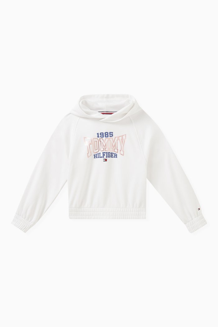 

Varsity Logo Hoodie in Cotton Blend Terry, White