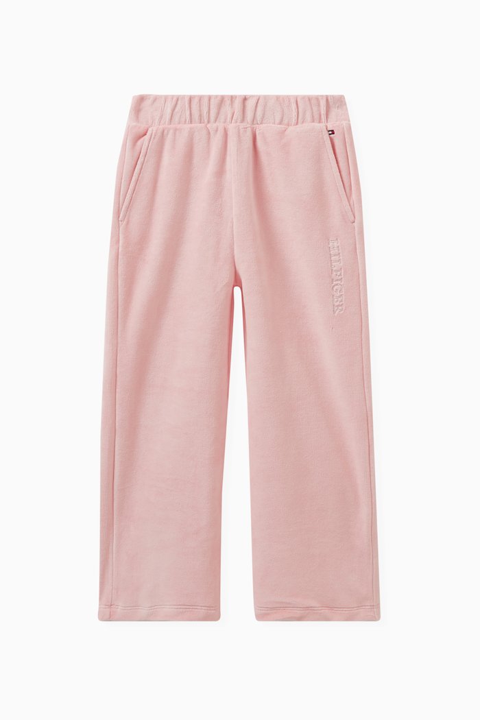 

Logo-embroidered Wide Pants in Cotton, Pink
