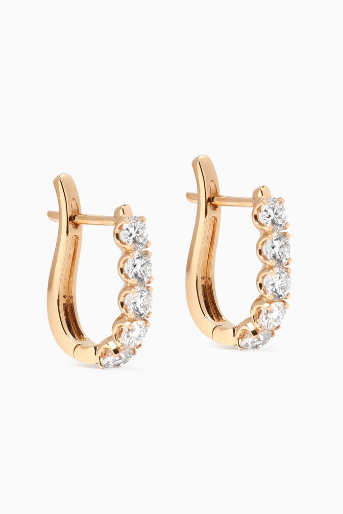 

Cascade Diamond Hoop Earrings in 18kt Gold, White