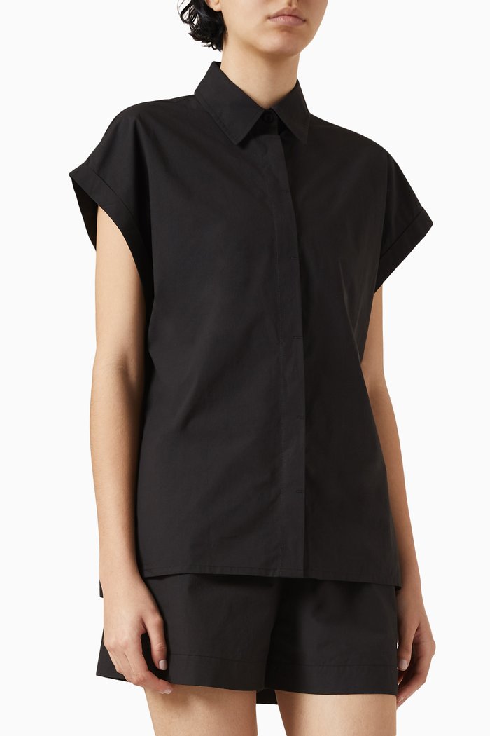 Relaxed Shirt in Organic Cotton, Black