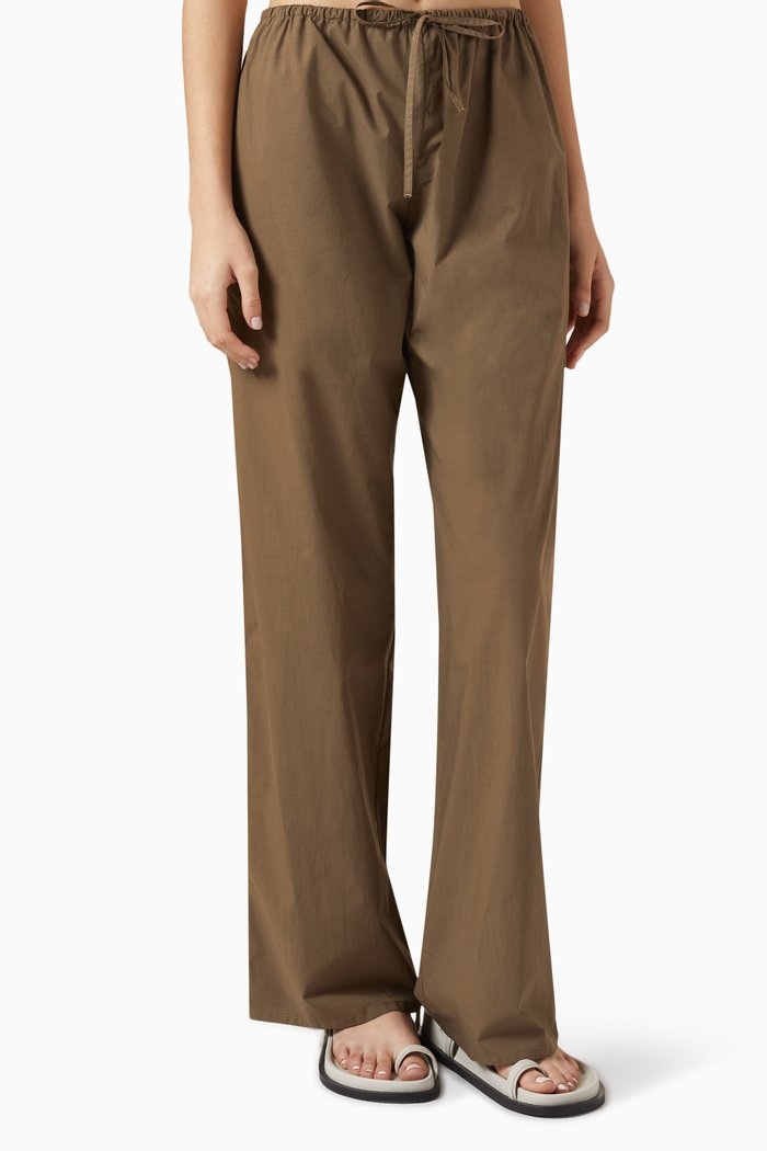 

Drawcord Pants in Organic-cotton, Green