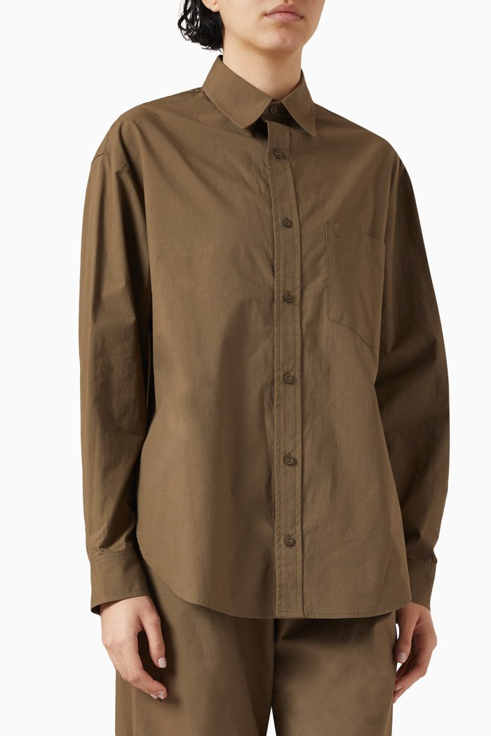 

Relaxed Shirt in Organic Cotton, Green