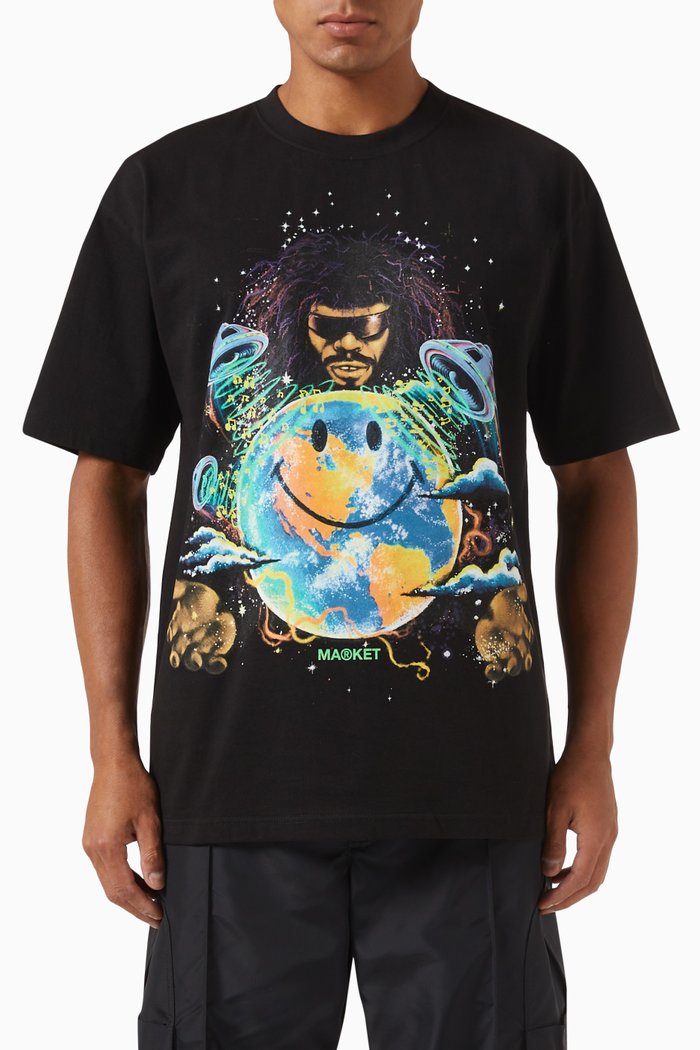 Smiley® Funkadelic P Funk Smiley® T-shirt in Cotton-jersey, Black