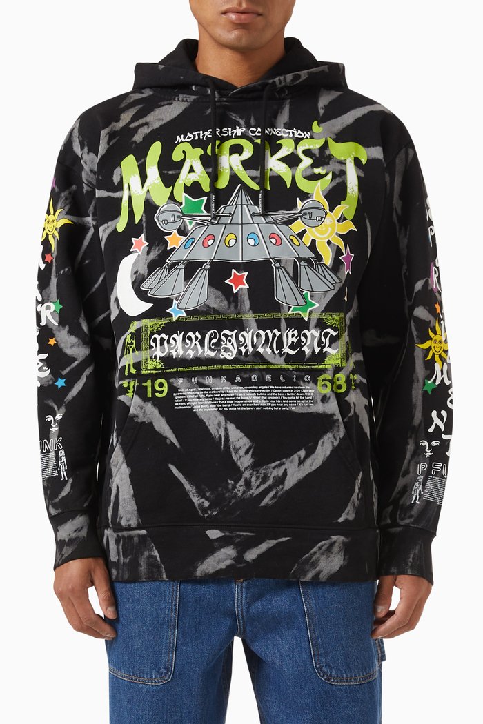 

Funkadelic Space Arch Hoodie in Cotton-fleece, Multicolour