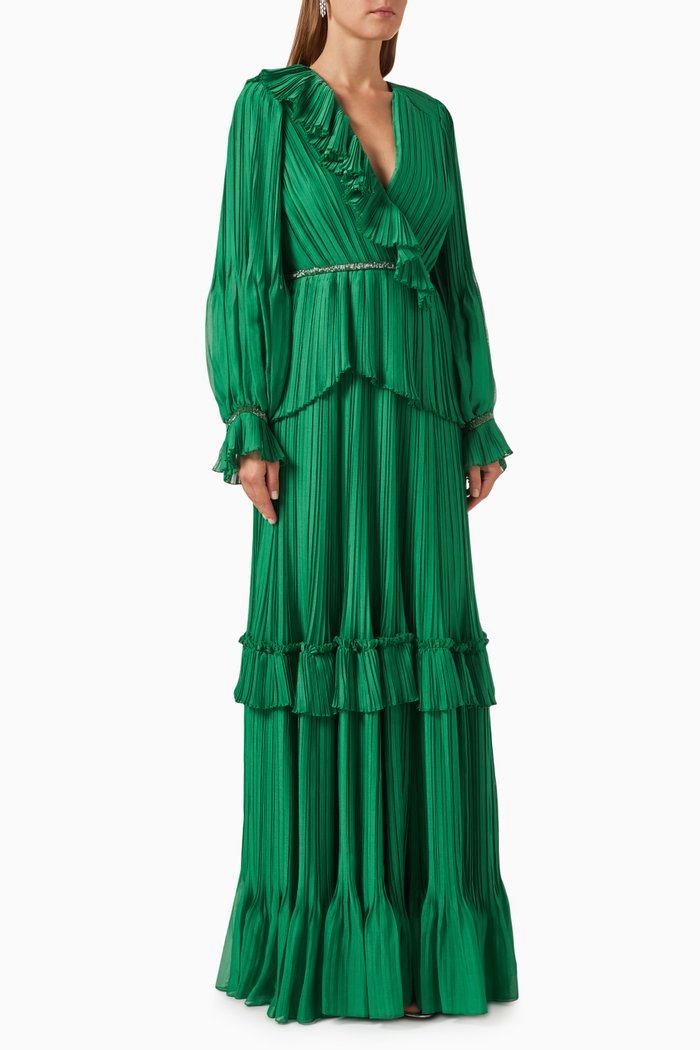 

Frill Tiered Dress, Green