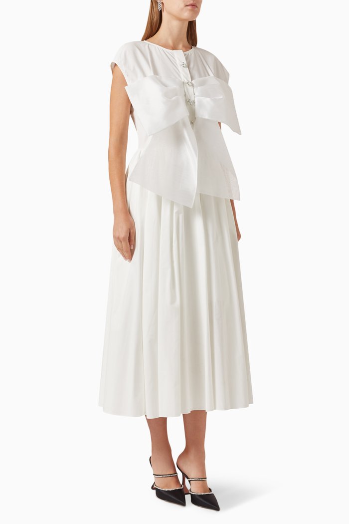 

Embellished Maxi Bow Dress, White