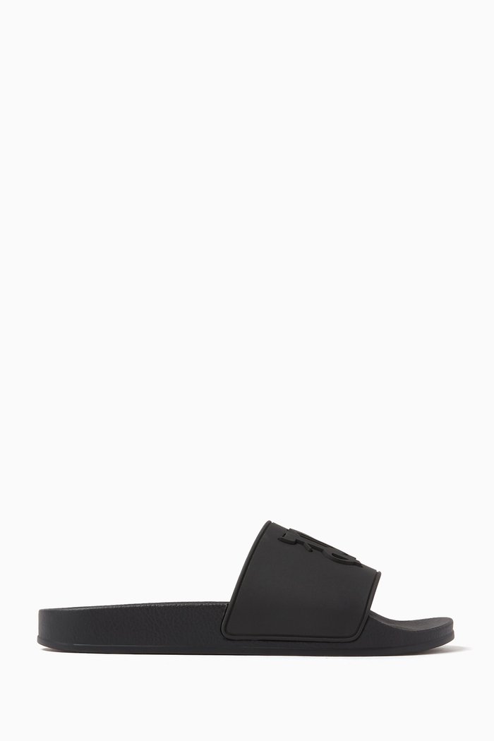 

Monogram Pool Slides in Rubber, Black