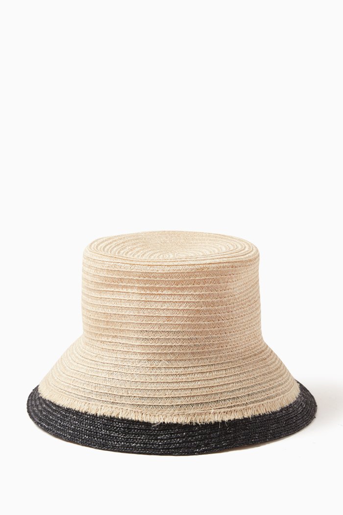 

Jonah Bucket Hat in Vented Straw, Neutral