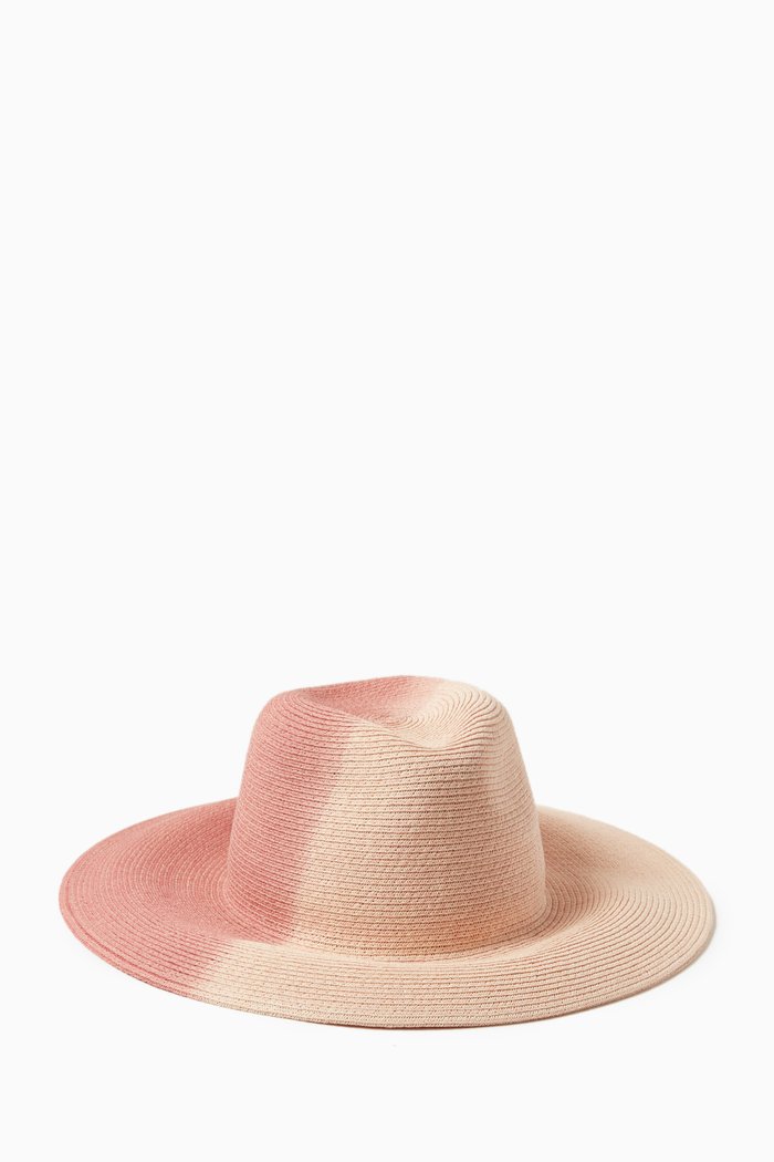 

Emmanuelle Fedora Hat in Straw, Pink