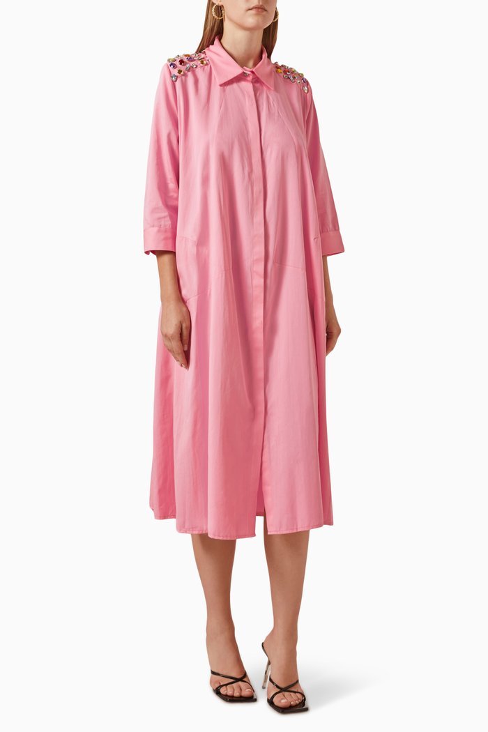 

Embellished Shirt Dress, Pink