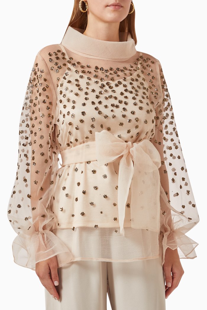 

Embellished Blouse, Neutral