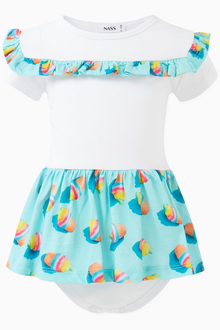 Tina Dress in Cotton, Blue