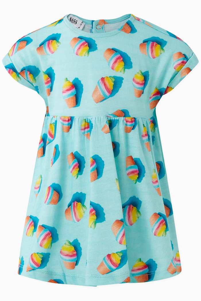 

Tanya Dress in Cotton, Blue