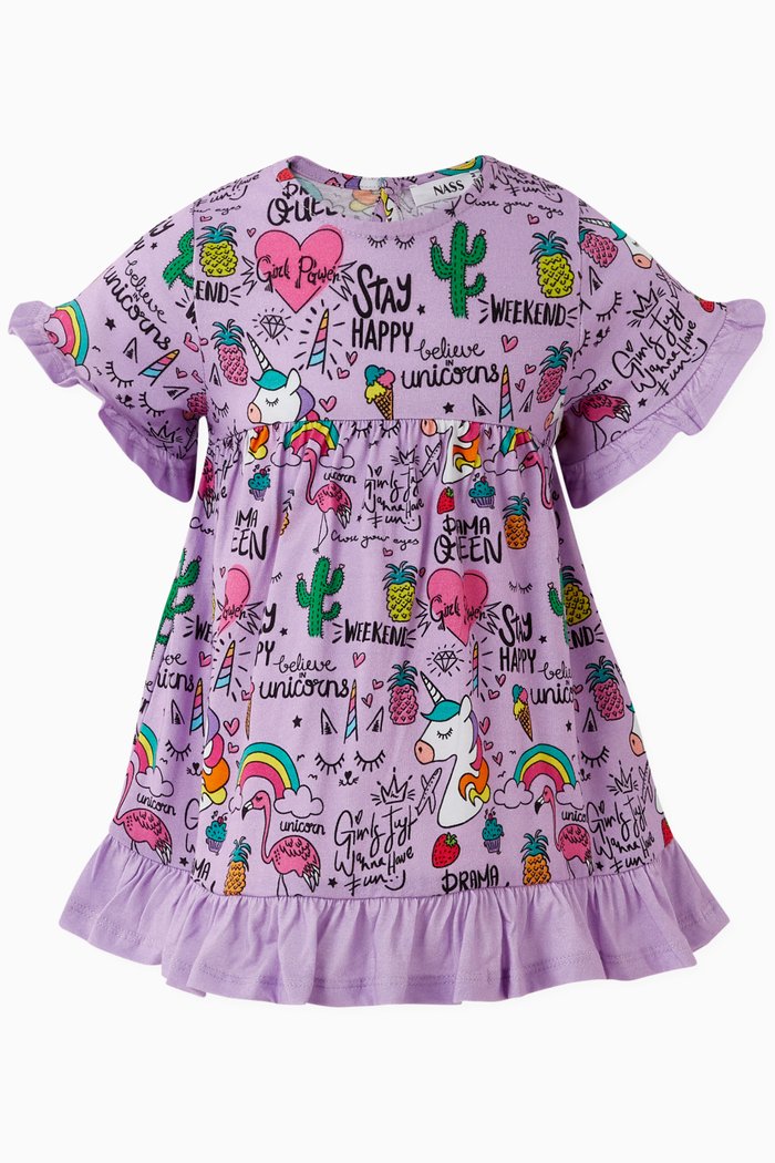 

Tamera Dress in Cotton, Purple
