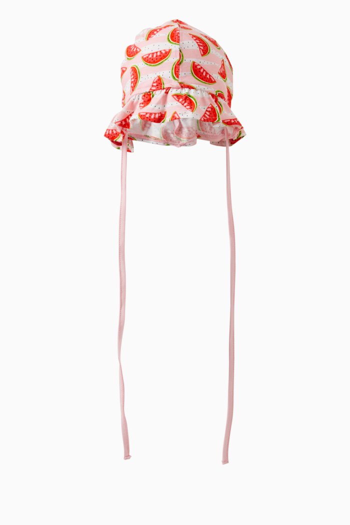 

Watermelon-print Sun Hat in Cotton, Pink