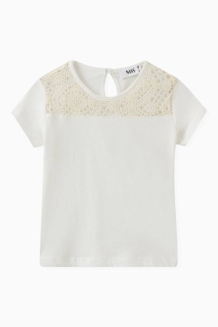 

Cutwork-detail T-shirt in Cotton, Neutral