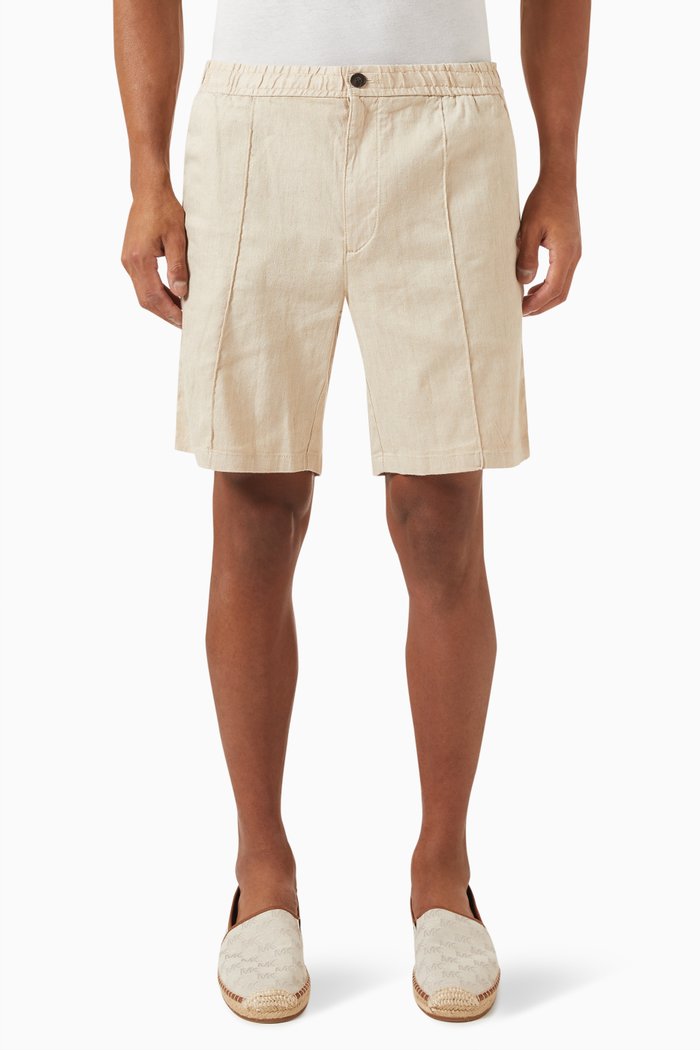 

Pintuck Shorts in Linen, Neutral