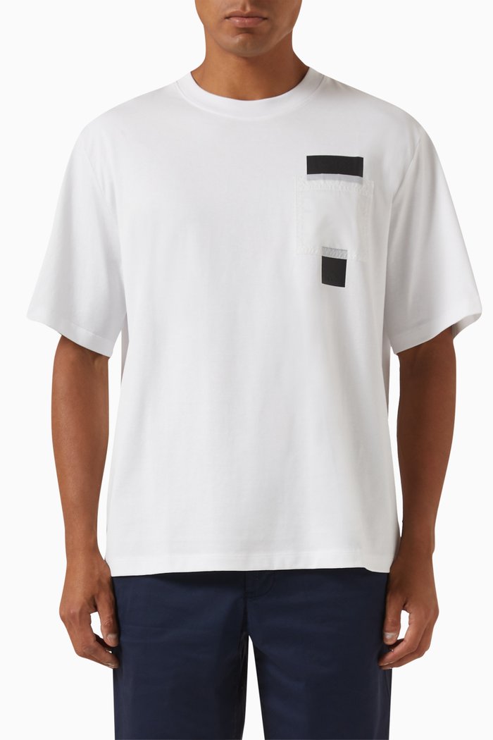 

Wave Pocket T-shirt in Cotton Jersey, White