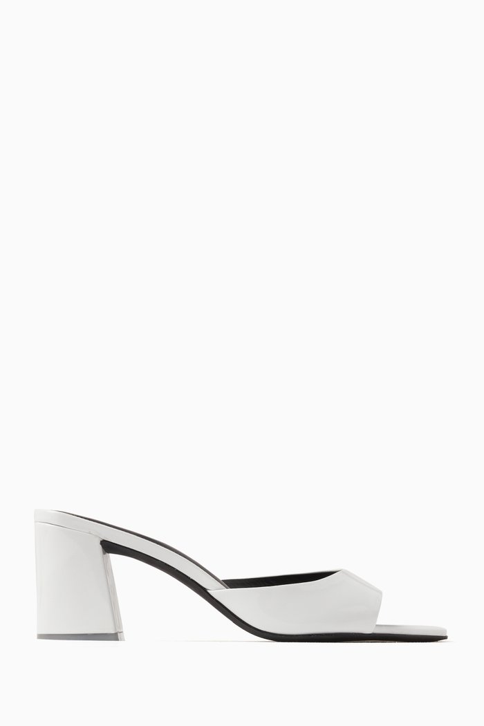 

Dia 65 Mule Sandals in Patent Leather, White