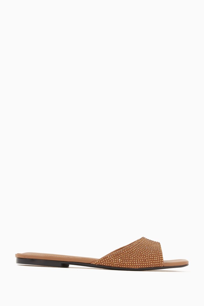 

Nia Crystal-embellished Sandals in Nappa, Neutral