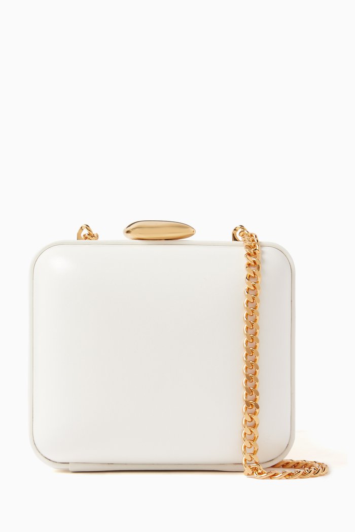 

Mini Tina Minaudière Bag in Leather, White