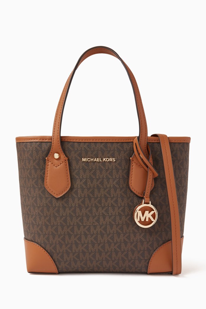

XS Eva Tote Bag in Logo Canvas, Brown